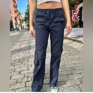 Brandy Melville Navy Blue Kim Cargo Pants
